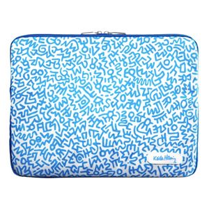 プレアデスシステムデザイン Case Scenario KEITH HARING Canvas Sleeve with Zip for MacBook Pro 15 Graffiti Print Blue KH-MPB15-C-GPBL