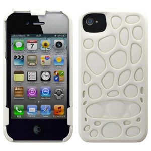 プレアデスシステムデザイン Freshfiber Double Cap Pebble for iPhone 4S/4 Stone White FF-74181502