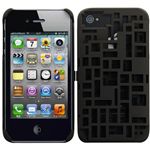 プレアデスシステムデザイン Freshfiber Mondriaan with credit card slot for iPhone 4S/4 Graphite Black FF-74091501