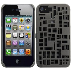 プレアデスシステムデザイン Freshfiber Mondriaan with credit card slot for iPhone 4S/4 Grey FF-74091504