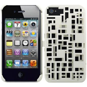 プレアデスシステムデザイン Freshfiber Mondriaan with credit card slot for iPhone 4S/4 Stone White FF-74091502