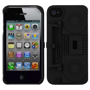 プレアデスシステムデザイン Freshfiber Boombox for iPhone 4S/4 Graphite Black FF-74211501