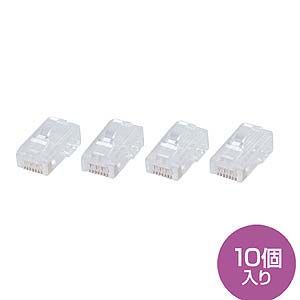 サンワサプライ RJ‐45コネクタ（への字ラッチタイプ）10個入 ADT-RJ45-10H