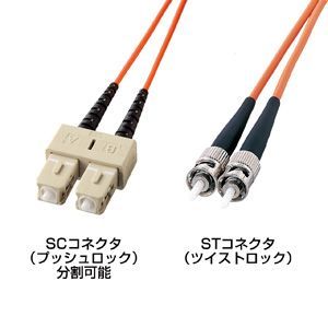 サンワサプライ 光ファイバケーブル(SC-ST/5m) HKB-CT5W-5