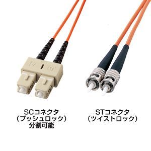 サンワサプライ 光ファイバケーブル(SC-ST/10m) HKB-CT6W-10
