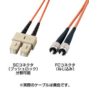 サンワサプライ 光ファイバケーブル(FC-SC/3m) HKB-CF1W-3