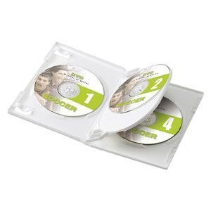 サンワサプライ DVDトールケース(4枚収納) ホワイト DVD-N4-03WH