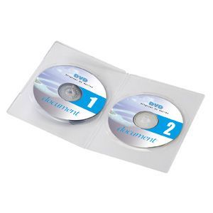 サンワサプライ スリムDVDトールケース(2枚収納) クリア DVD-U2-03C