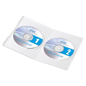 サンワサプライ スリムDVDトールケース(2枚収納) ホワイト DVD-U2-03WH