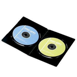 サンワサプライ スリムDVDトールケース(2枚収納) ブラック DVD-U2-10BK