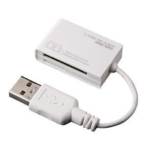 サンワサプライ USB2.0 カードリーダライタ (ホワイト) ADR-MCSDU2W