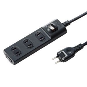 サンワサプライ 火災予防安全タップ ブラックカラー 3m 2P4個口 TAP-TSH43SWBK