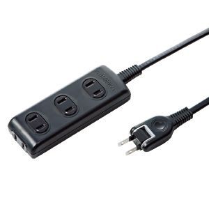 サンワサプライ 火災予防安全タップ ブラックカラー 5m 2P4個口 TAP-TSH45BK
