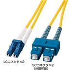 サンワサプライ 光ファイバケーブル 2m HKB-LCSC1-02L