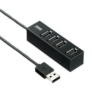 サンワサプライ 磁石付き4ポートUSB2.0ハブ(ブラック) USB-HUB252BK