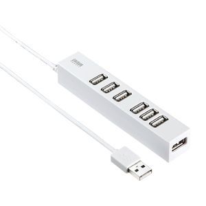 サンワサプライ 磁石付き7ポートUSB2.0ハブ(ホワイト) USB-HUB255W