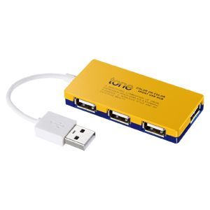 サンワサプライ 4ポートUSB2.0ハブ(オレンジ) USB-HUB257D