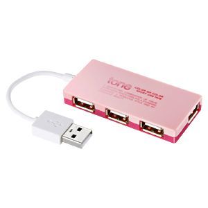 サンワサプライ 4ポートUSB2.0ハブ(ピンク) USB-HUB257P