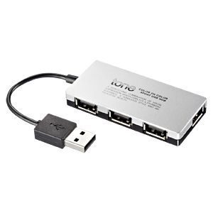 サンワサプライ 4ポートUSB2.0ハブ(シルバー) USB-HUB257SV