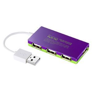 サンワサプライ 4ポートUSB2.0ハブ(バイオレット) USB-HUB257V