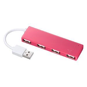 サンワサプライ 4ポートUSB2.0ハブ(ピンク) USB-HCH407P