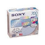 ソニー データ用追記型 CD-R 700MB(48倍速対応/カラーMIX)10枚パック 10CDQ80FPX