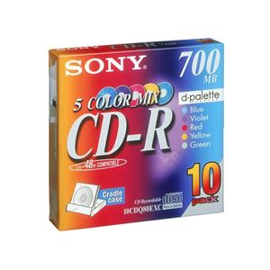 ソニー データ用追記型 CD-R 700MB(48倍速対応/クレードルケース/カラーMIX)10枚パック 10CDQ80EXC