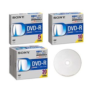 ソニー データ用追記型 DVD-R 4.7GB(16倍速対応/ホワイトプリンタブル)10枚パック 10DMR47HPSH