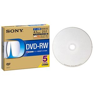 ソニー データ用書換型 DVD-RW 4.7GB(2倍速対応/ホワイトプリンタブル)5枚パック 5DMW47HPS