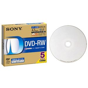 ソニー データ用書換型 DVD-RW 4.7GB(6倍速対応/ホワイトプリンタブル)5枚パック 5DMW47HPS6