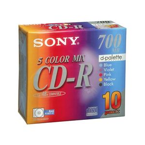 ソニー データ用追記型 CD-R 700MB(48倍速対応/カラーMIX)10枚パック 10CDQ80EXS