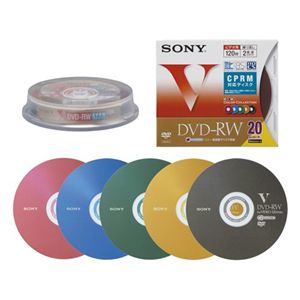 ソニー 録画用書換型 DVD-RW 120分(2倍速対応/カラーコレクションディスク)10枚 スピンドルパック 10DMW12HXP