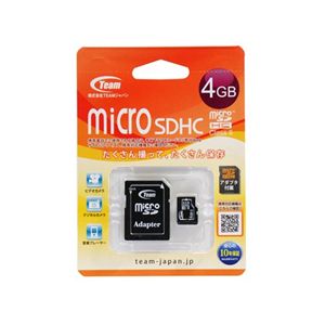 Team MicroSDHCカード 4GB Class6(アダプター付) TG004G0MC26A