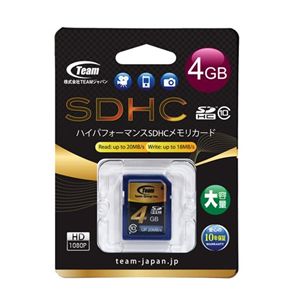 Team SDHC SDカード CLASS10 4GB 20Mb/s TG004G0SD28K