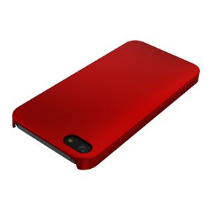 BUFFALO iPhone 5専用 ラバーハードケース 液晶保護フィルム付 レッド BSIP12PCHRRD