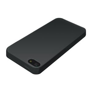 BUFFALO iPhone 5専用 シリコンケース 液晶保護フィルム付 ブラック BSIP12PCSBK