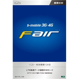 日本通信 bモバイル 3G・4G フェア1GB 有効期間120日<標準SIM> BM-FRL-1GB