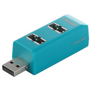 BUFFALO ”どっちもUSBハブ” どっちもUSBポート採用USB2.0ハブ 3ポートタイプ ブルー BSH3UD03BL