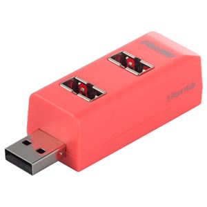 BUFFALO ”どっちもUSBハブ” どっちもUSBポート採用USB2.0ハブ 3ポートタイプ ピンク BSH3UD03PK