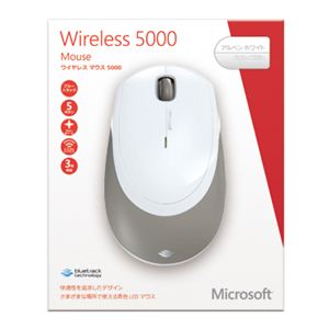 日本マイクロソフト Microsoft Wireless Mouse 5000 Mac/Win USB Port Japanese 1 License Price Diff White MGC-00022