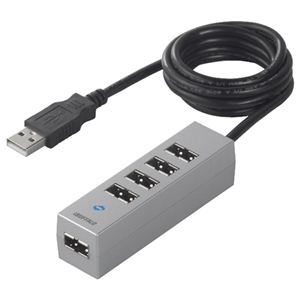 BUFFALO どっちもUSBハブ どっちもUSBポート採用 USB2.0対応 USBハブ 5ポート 1.0m シルバー BSH5AD0310SV