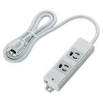 エレコム EU RoHs指令準拠 二重構造工事用タップ/3ピン/2個口/1.0m/グレー T-WRM3210LG/RS