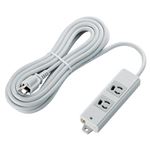 エレコム EU RoHs指令準拠 二重構造工事用タップ/3ピン/2個口/5.0m/グレー T-WRM3250LG/RS