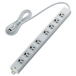 エレコム EU RoHs指令準拠 二重構造工事用タップ/3ピン/8個口/1.0m/グレー T-WRM3810LG/RS