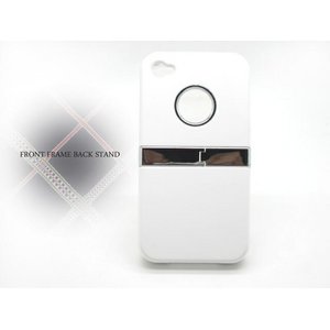 iPhone4S/4★フロントフレームバックスタンド付ケース ホワイト
