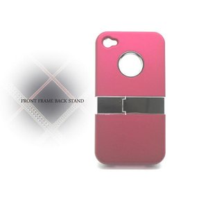 iPhone4S/4★フロントフレームバックスタンド付ケース ピンク