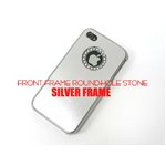 iPhone4S/4★ラインストーンHOLEシルバーフレームケース★