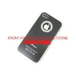 iPhone4S/4★ラインストーンHOLEシルバーフレームケース★