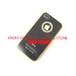 iPhone4S/4★ラインストーンHOLEゴールドフレームケース★