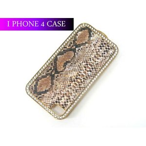 iPhone4S/4★豪華ラインストーンパイソンシェルケースカバー★